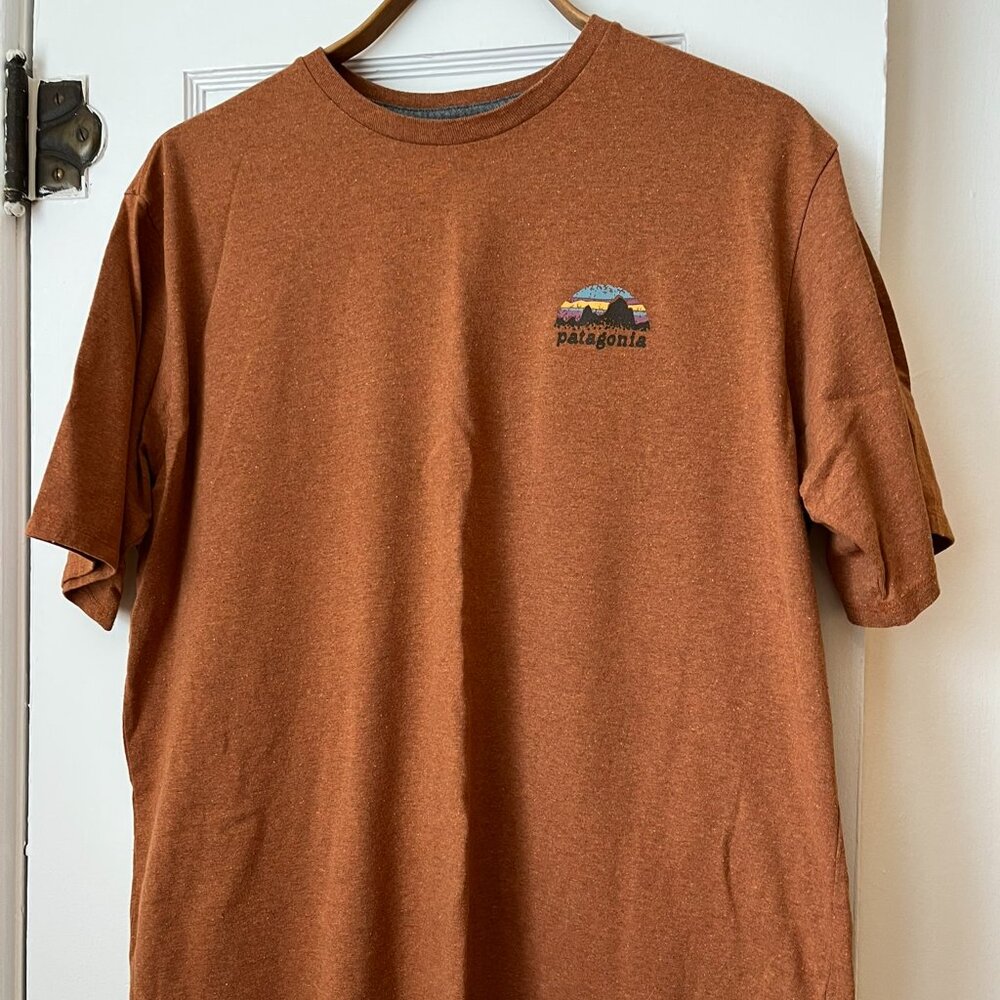 Men's large Patagonia t-shirt, 50% cotton/50% poly, Responsibili-Tee, reg fit